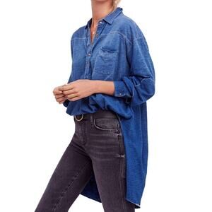 Free People We the Free Love This Henley Chambray Tunic